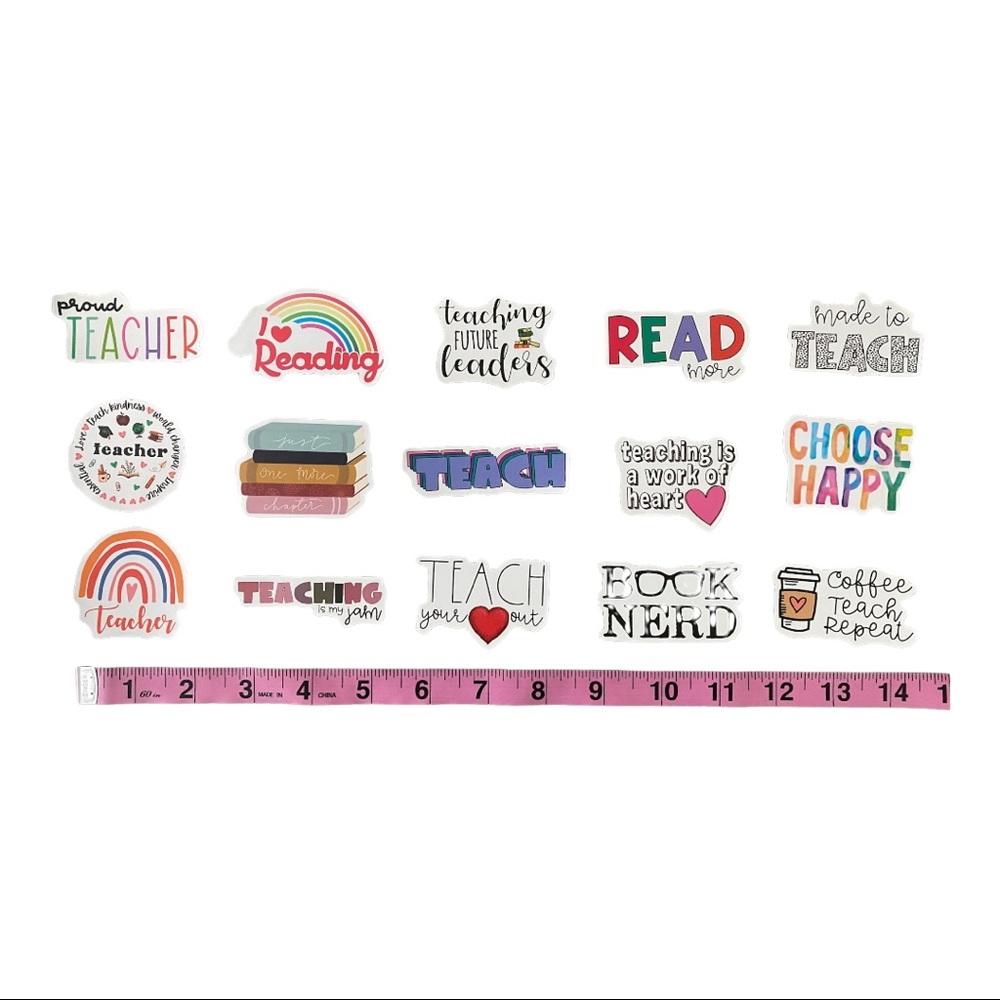 3/$10 TEACHER Back to School STICKERS Waterproof Vinyl LAPTOP Water Bottle…